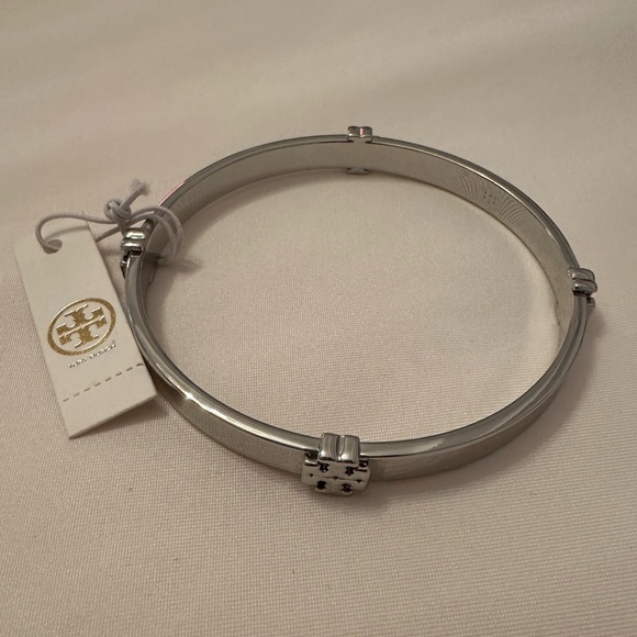 Tory Burch Silver Logo Bangle - Picture 3 of 4